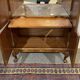 1950s English buffet bar in walnut and walnut burl.