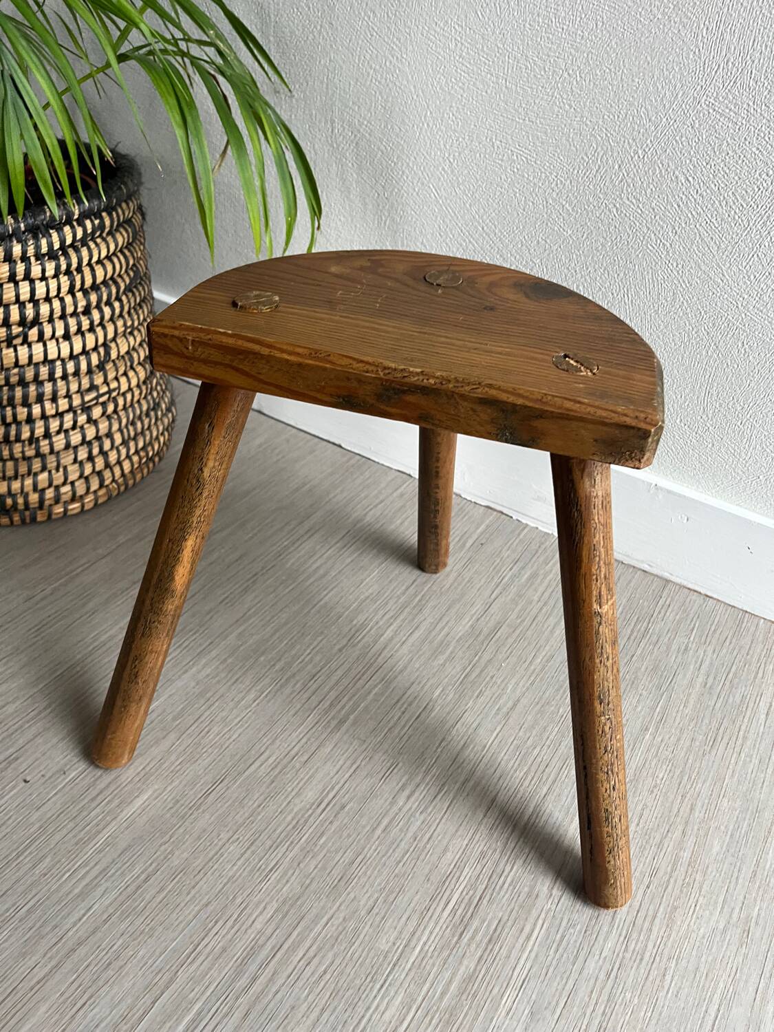 Wooden tripod stools