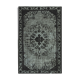 Hand-knotted vintage turkish 1970s 191 cm x 293 cm black rug