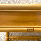 Wooden and bamboo bedside table 70s