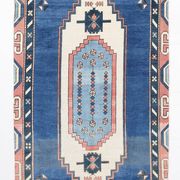 128x265 Cm Blue Vintage Area Rug, Rare Style Rug