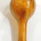 Amber bottle in bubbled blown glass, signed Biot – France, vintage 1970s