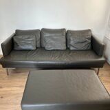 BoConcept leather sofa + matching ottoman