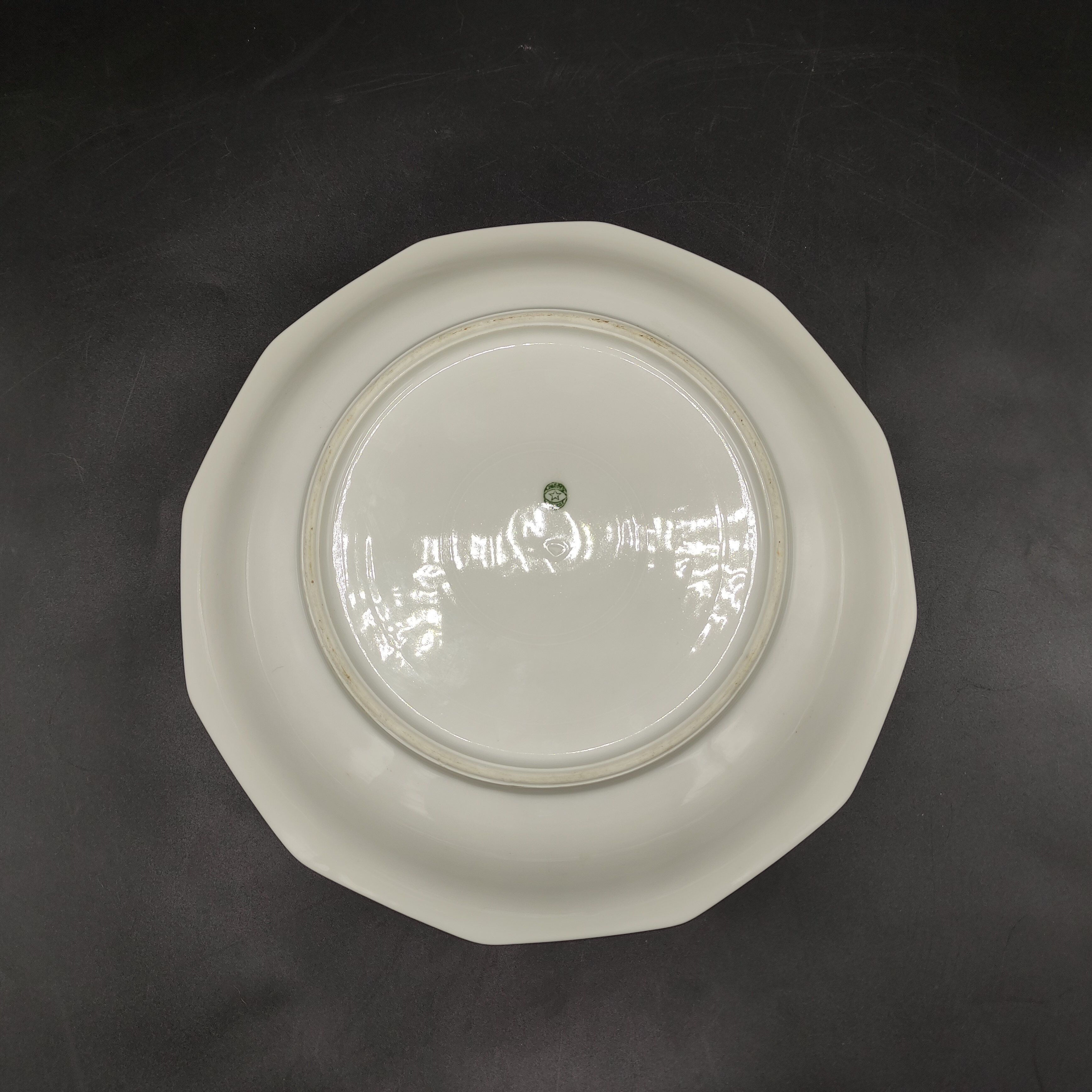 Hollow dish in Limoges porcelain - White and Silver