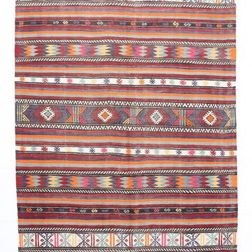 Small Size Pastel Kilim Rug, Vintage Kilim Boho Style Rug, 169x257 Cm