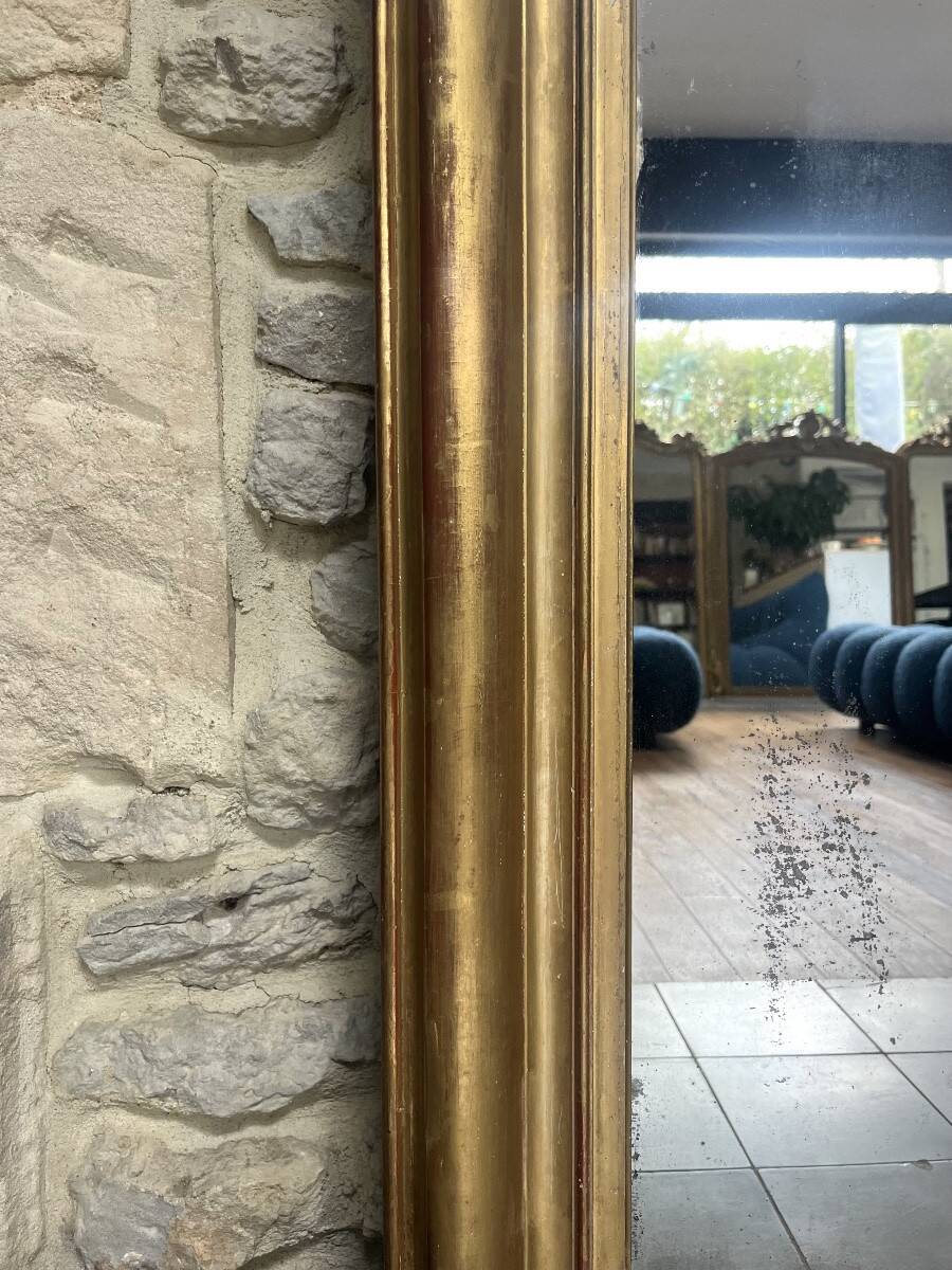 Large mirror 200/150cm Louis-Philippe 19th century, mercury glass overmantel for fireplace.