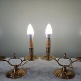 Paire de lampes anglaises en bronze doré "Peerage"