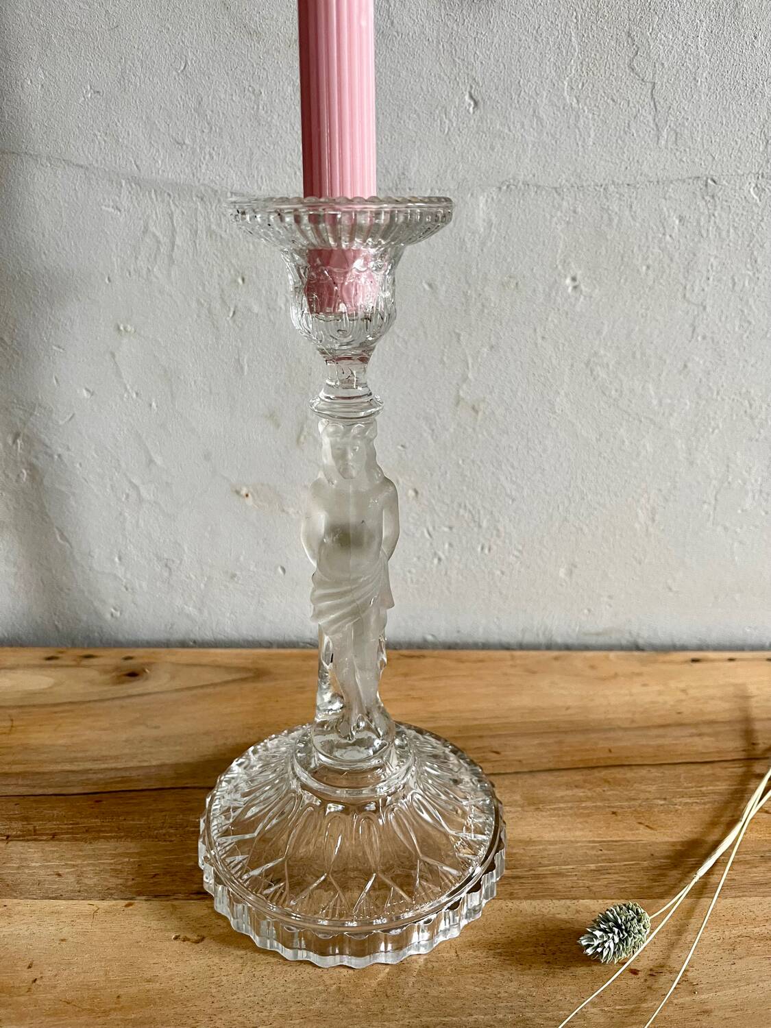 Glass candle holder