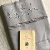 Old linen and cotton sheet dyed in dove grey