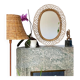 Large mirror by Franco Albini in rattan and bamboo, Italy 1960s.