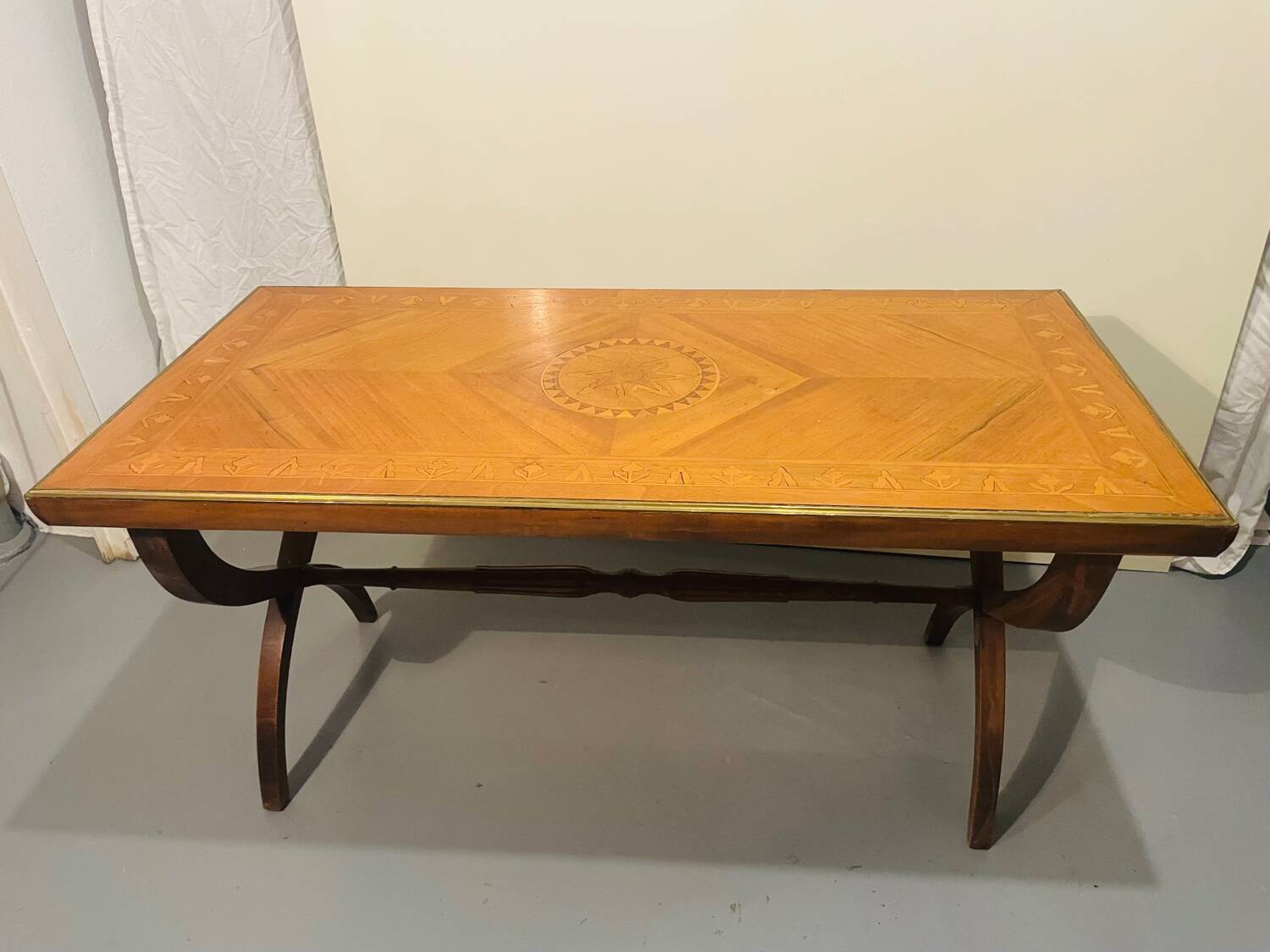Neoclassical French Marquetry Coffee Table