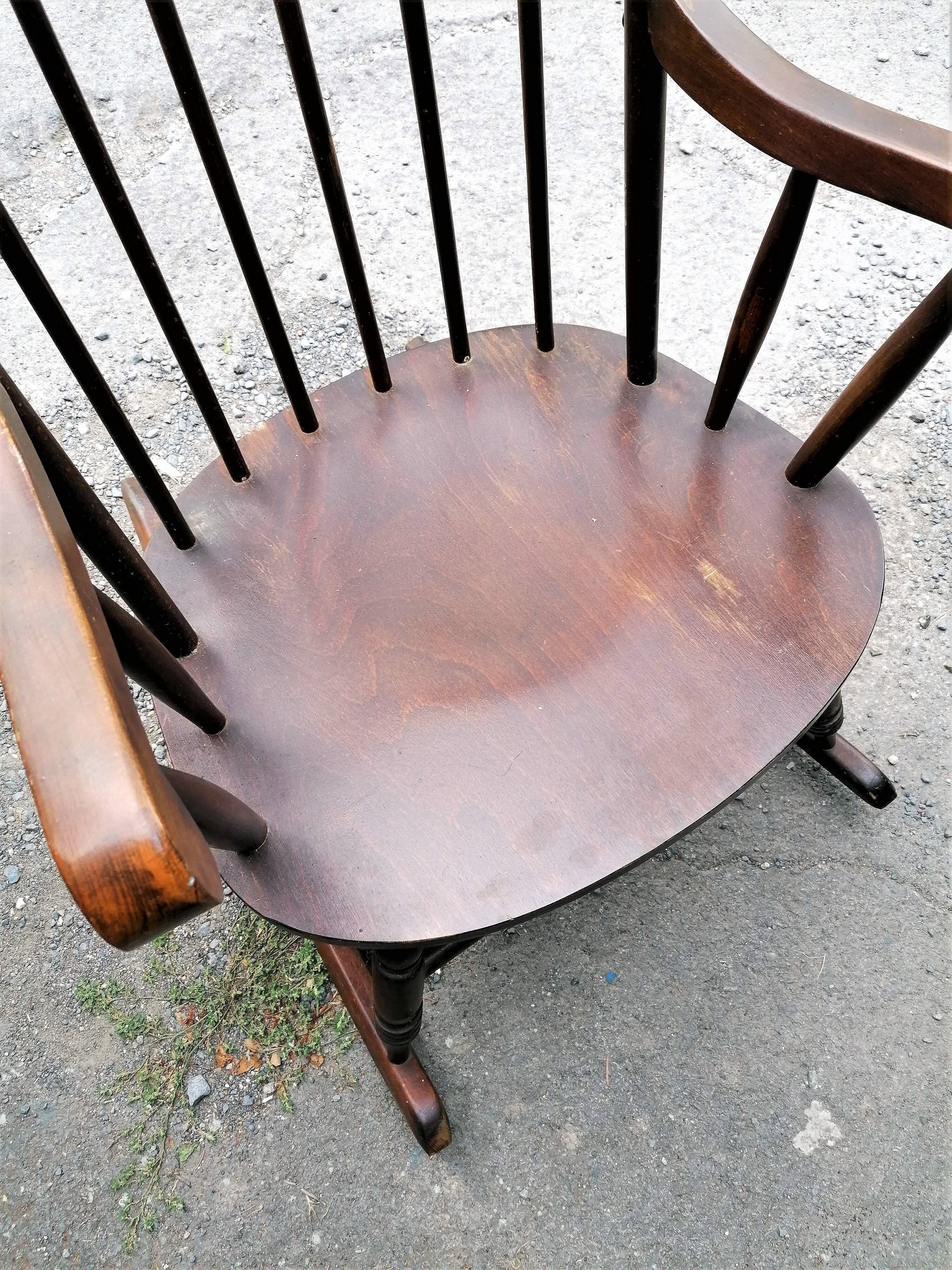 Rocking chair rocking armchair wood vintage Scandinavian design