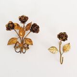 Set of 2 Original 1950's Italian gilt Toleware coat hangers