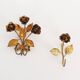 Set of 2 Original 1950's Italian gilt Toleware coat hangers