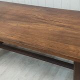 Farmhouse table 3m60 extendable solid oak and its two benches