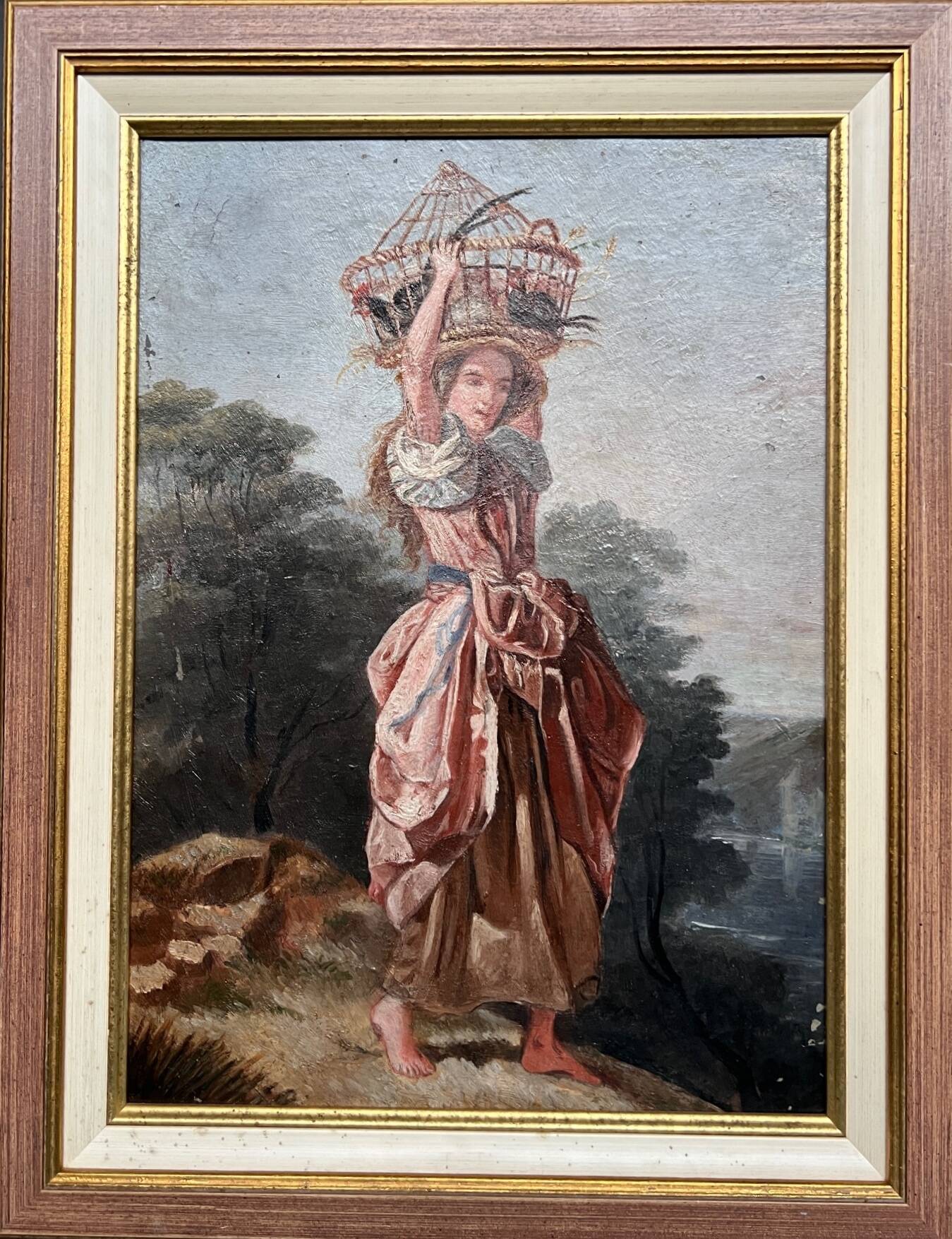 Painting "Girl with bird".