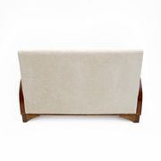 Art Deco Bouclè and Walnut Loveseat, Italy, 1930s