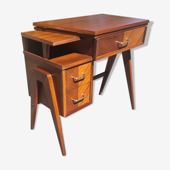 Vintage desk 1960 Scandinavian compass foot