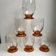 Lot de 6 verres à liqueur avec pied ambré art déco années 30