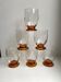 Set of 6 shot glasses with amber foot art deco 30s