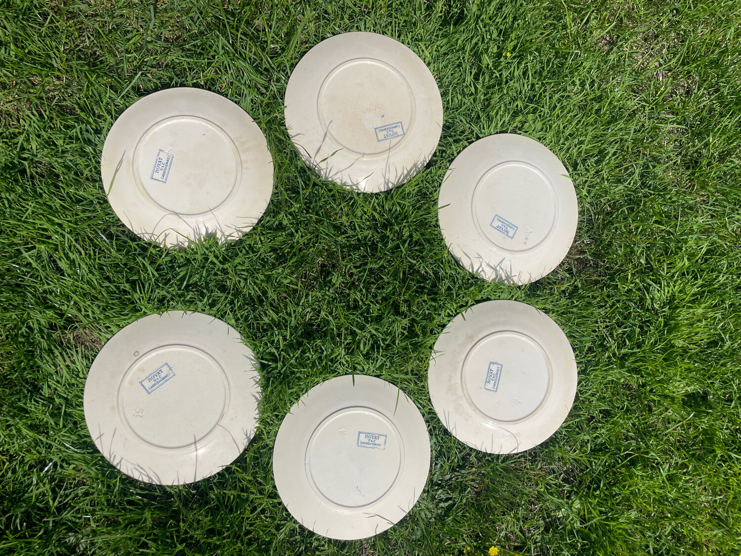 Set of 6 Terre de Fer dessert plates