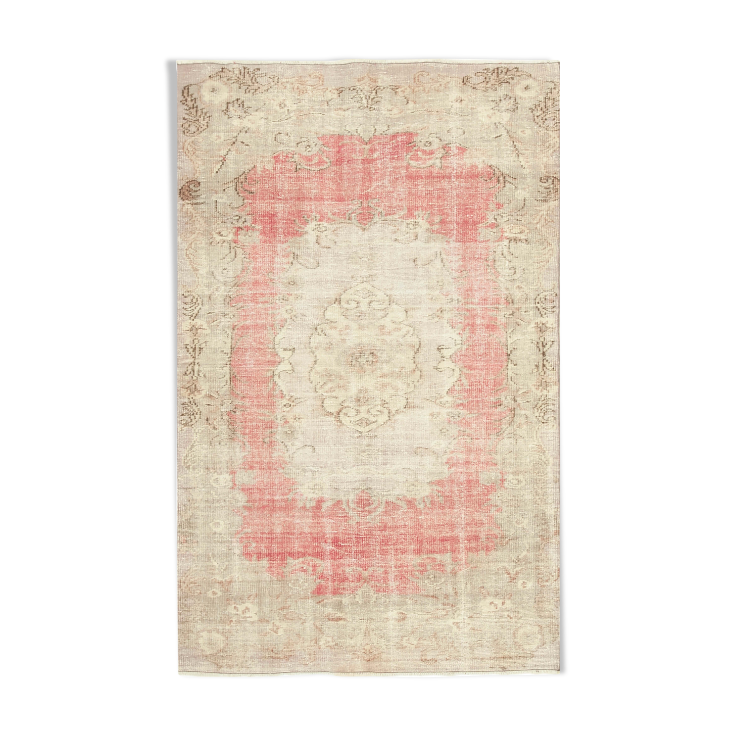 Tapis beige anatolien unique tissé à la main 147 cm x 231 cm - 38882
