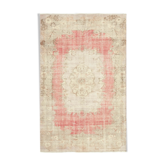 Tapis beige anatolien unique tissé à la main 147 cm x 231 cm - 38882