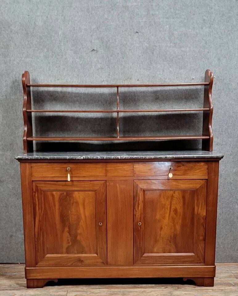 Saint Hubert buffet with shelves, Restoration period, in mahogany, circa 1820
