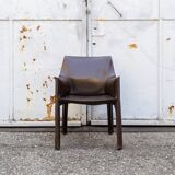 Sedie in cuoio Cab 413 di Mario Bellini per Cassina 1977