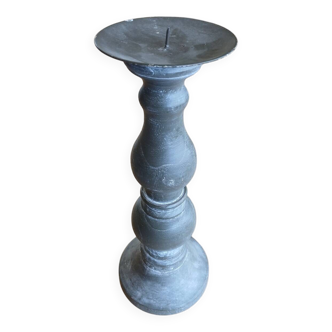 Candle holder in patinated wood