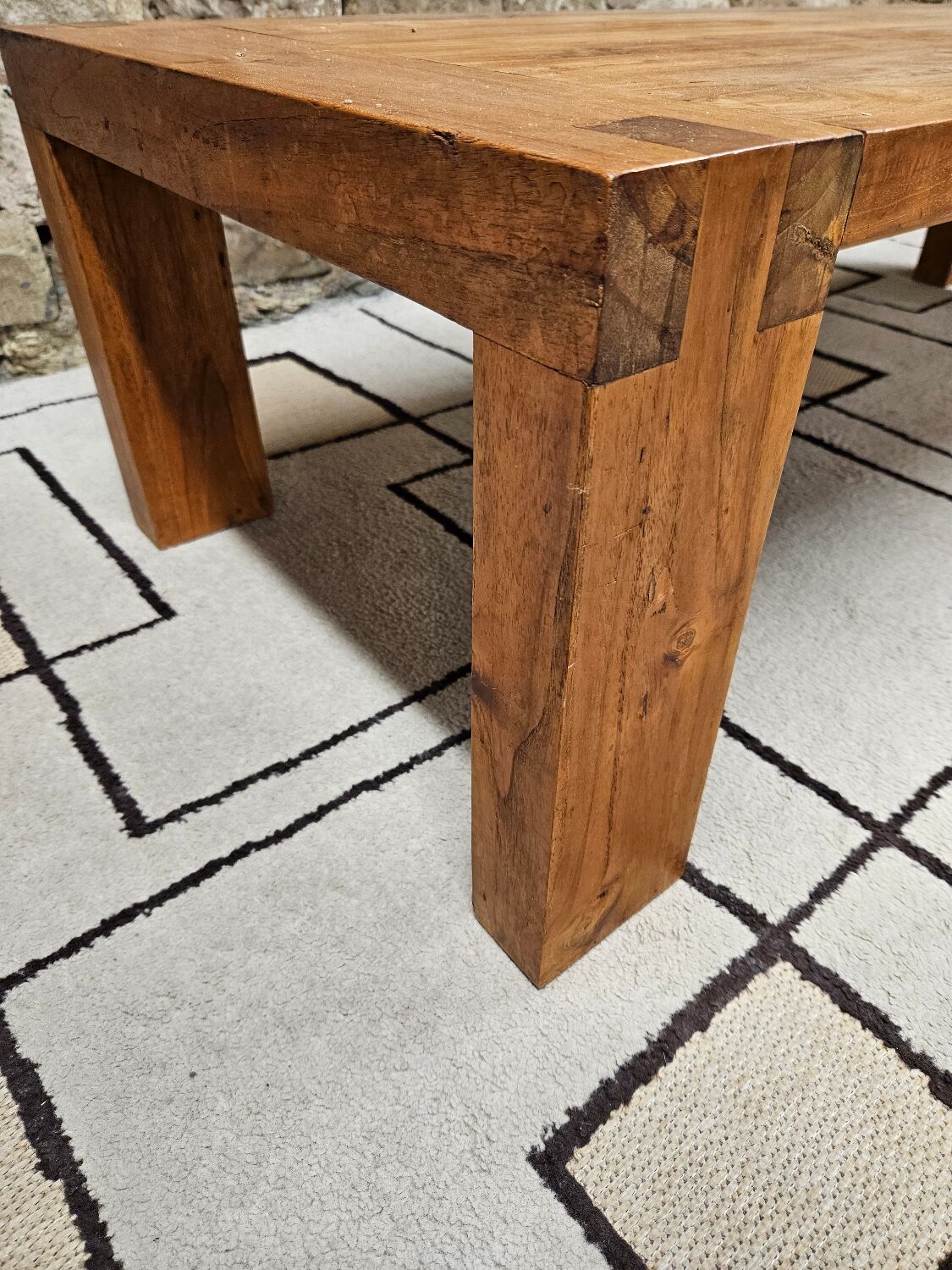 Vintage solid wood mortise and tenon coffee table