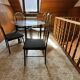 Vintage brass and black wood dining set, 1970s, set of 5