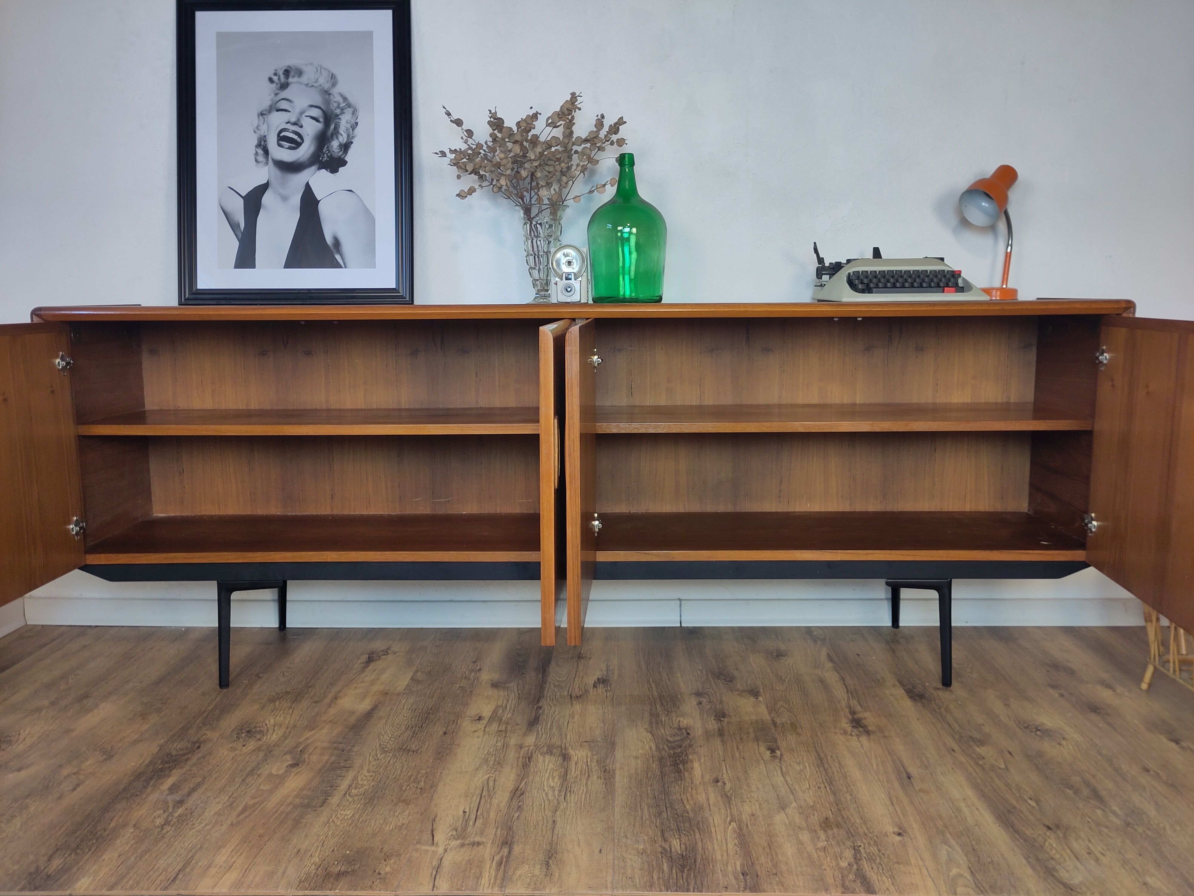 Scandinavian teak and metal sideboard