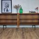 Scandinavian teak and metal sideboard