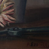 Old painting Still Life with Dalhias
