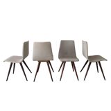 Set of 4 chairs white and gray years 1950