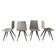 Set of 4 chairs white and gray years 1950