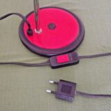 Adjustable vintage French desk lamp in red, black, silver & wood effect 3631