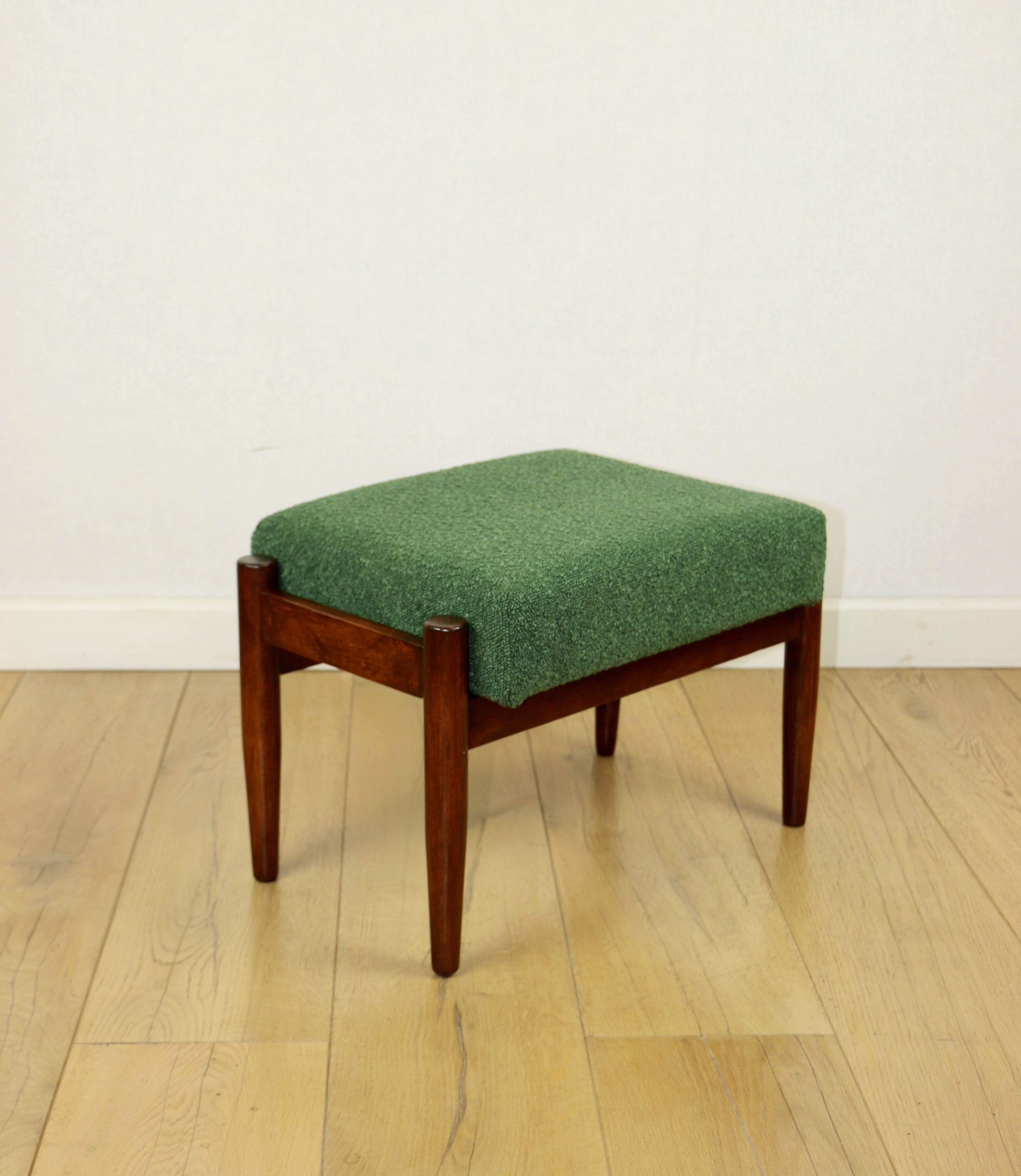 Tabouret Edmund Homa siège vert - bouclé