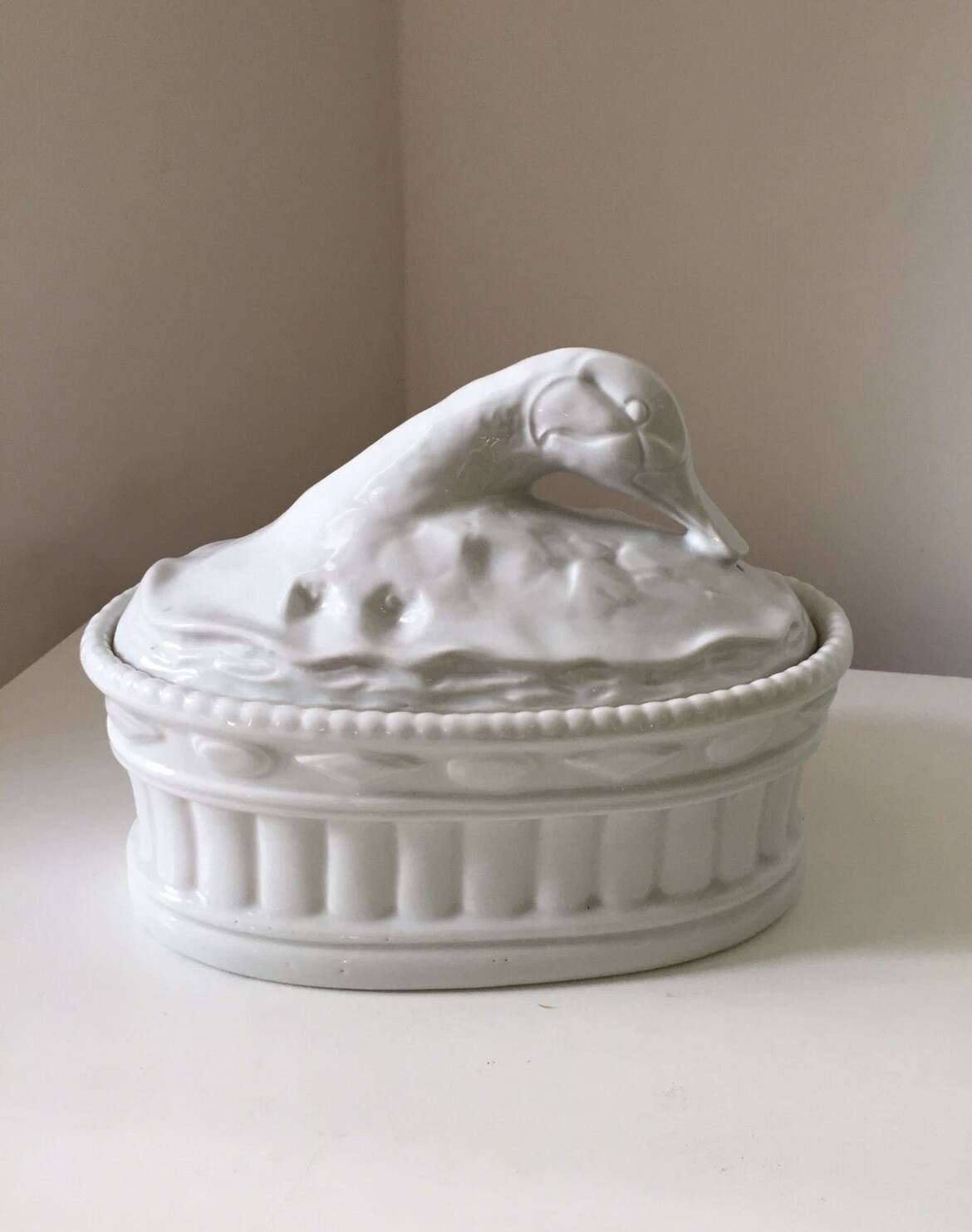 Antique porcelain duck and goose terrine