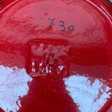 Italian red ceramic vase from the mid-century by Aldo Londi for Bitossi, 1960s.