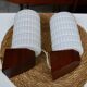Pair of Scandinavian wall lights in teak and opaline by Philips from the 1960s.