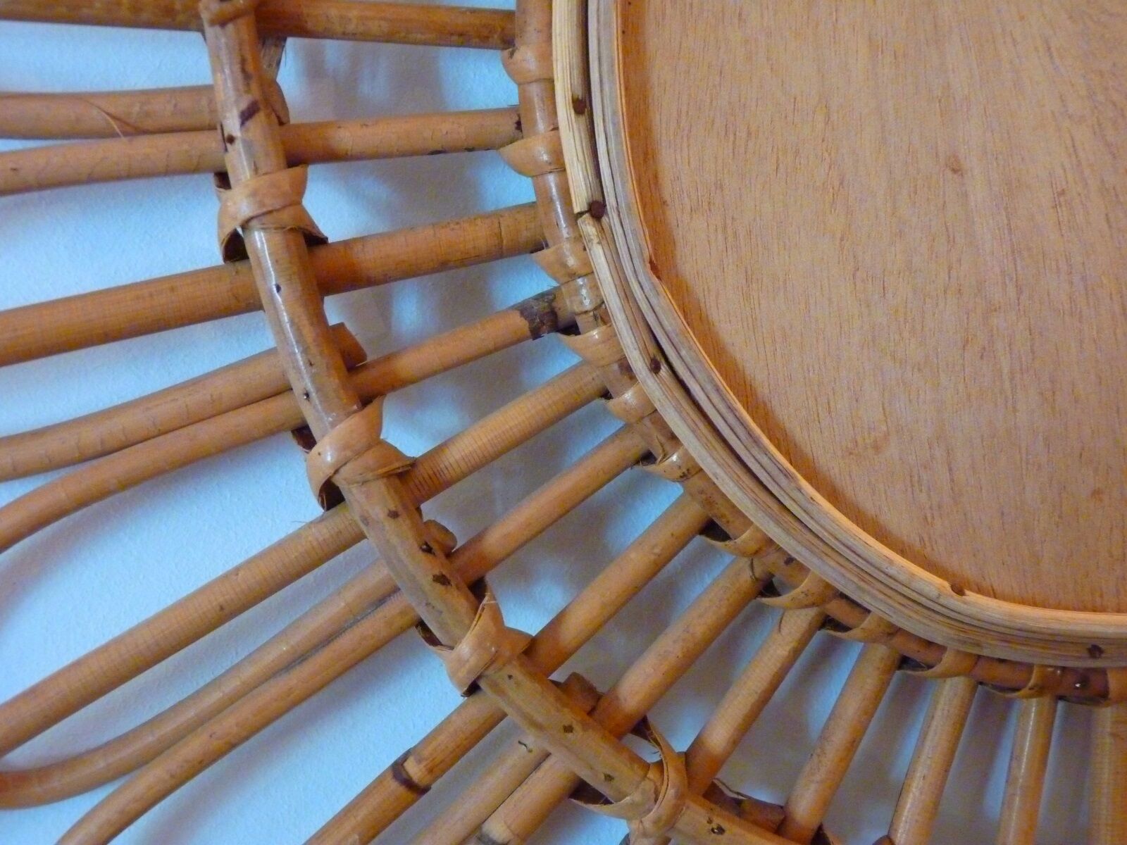 Rattan sun mirror from the 60's - 59x59cm