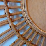 Rattan sun mirror from the 60's - 59x59cm