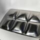 Stainless steel rectangular dish with compartments