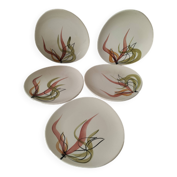 Ensemble assiettes Niderviller modèle flamme