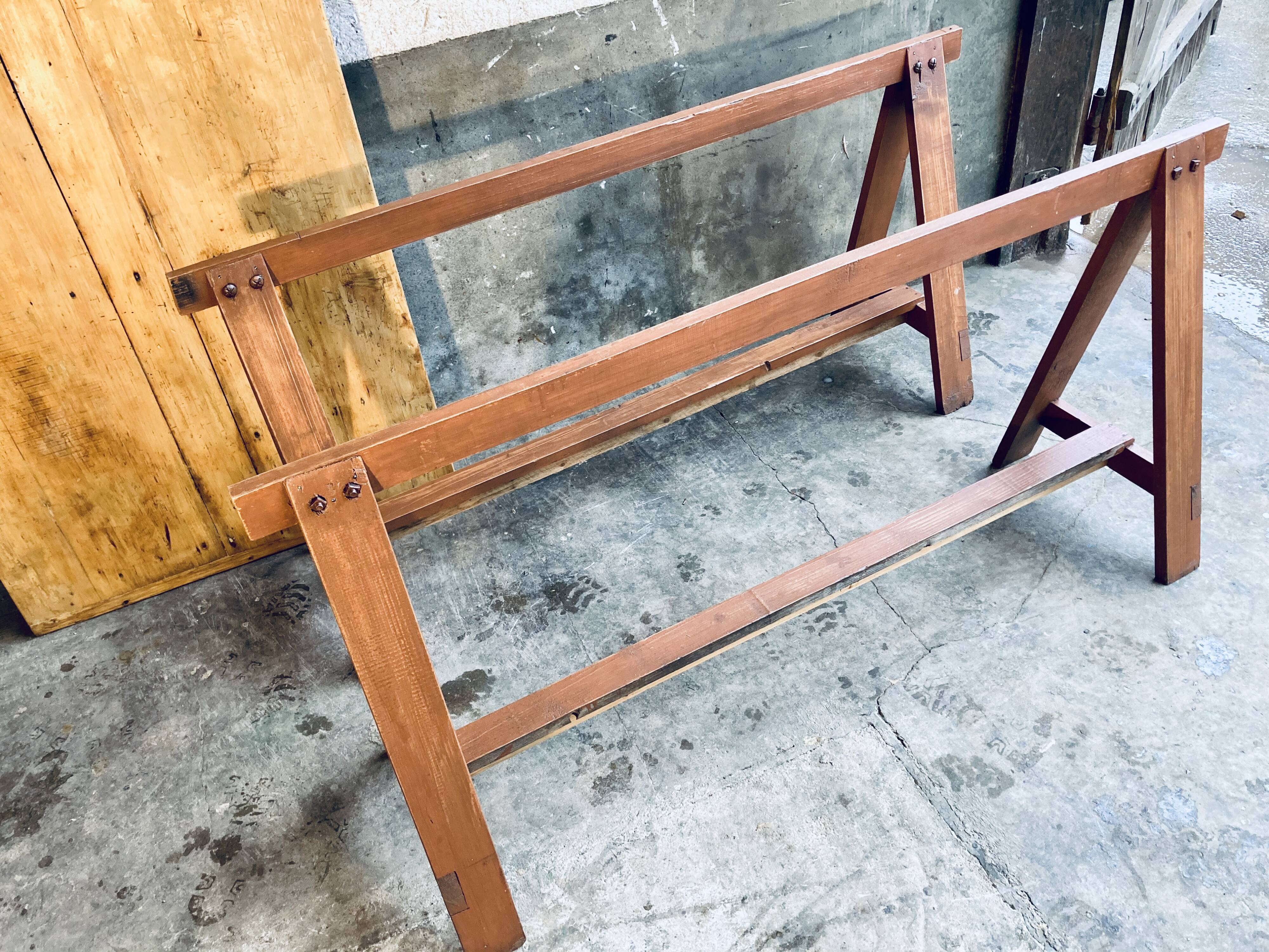 Farm table on trestles