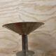 Large art deco silver metal fruit bowl