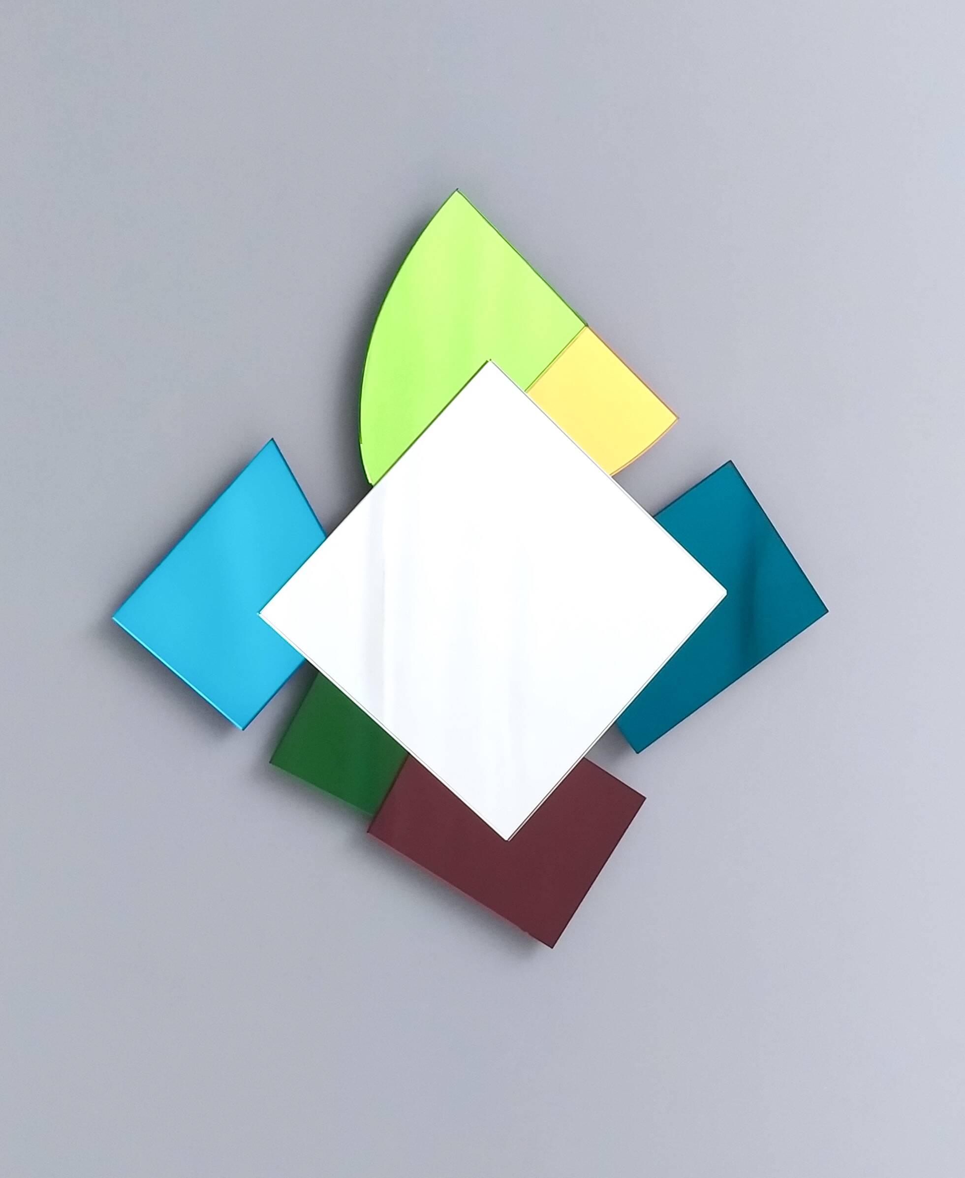 Colored Mirror with Irregular Shape in the style of Ettore Sottsass, Italy