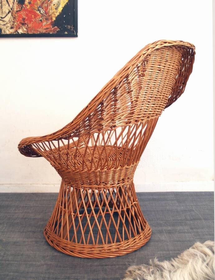 Seventies rotan mid century chair
